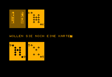 17 und 4 game screenshot for Commodore PET