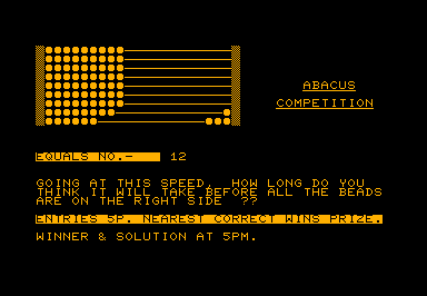 Abacus game screenshot for Commodore PET