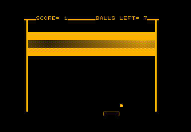 Break-Out game screenshot for Commodore PET