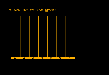 Connect 4 game screenshot for Commodore PET