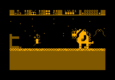 Caveman game screenshot for Commodore PET