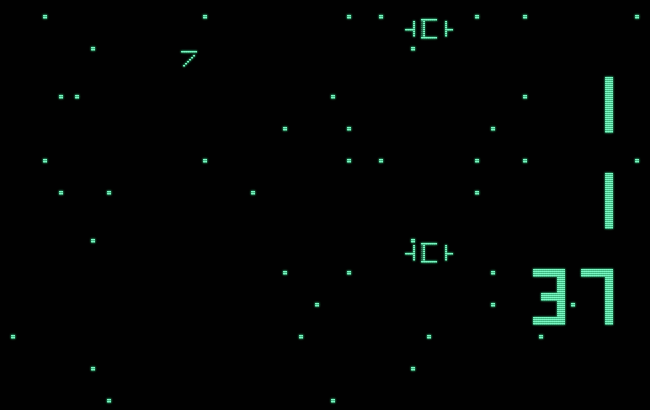 Computer Space game screenshot for Commodore PET