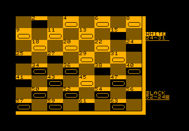 Checkers! game screenshot for Commodore PET