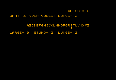 G-Word game screenshot for Commodore PET