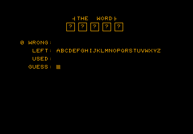 HMan game screenshot for Commodore PET