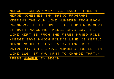 Merge game screenshot for Commodore PET