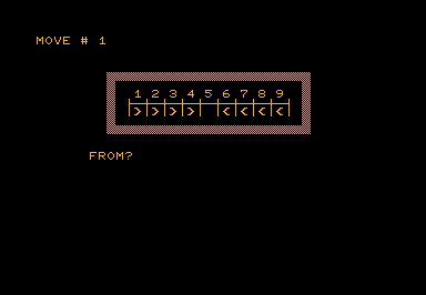 Peg game screenshot for Commodore PET