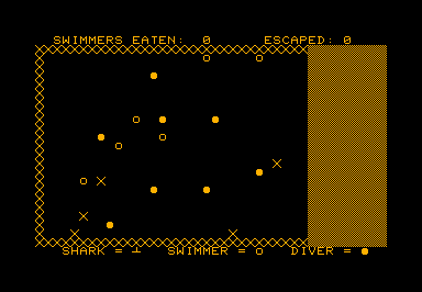 Shark game screenshot for Commodore PET