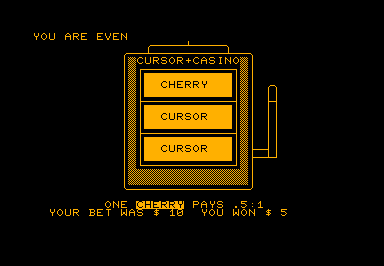 Slot! game screenshot for Commodore PET