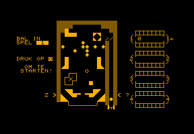 Pinball game screenshot for Commodore PET