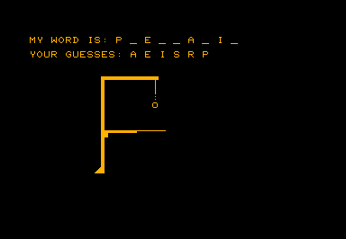 Hangman (2) game screenshot for Commodore PET