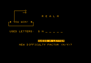 Hangman (3) game screenshot for Commodore PET