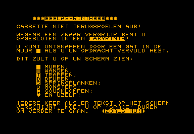 Labyrinth (A) game screenshot for Commodore PET