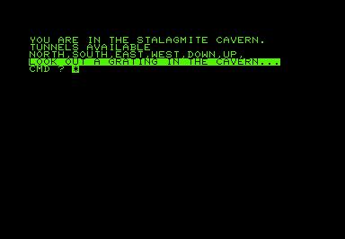 Caverns game screenshot for Commodore PET