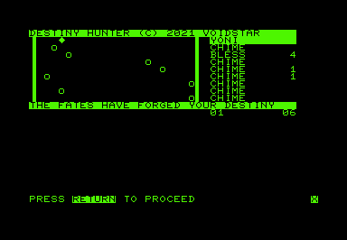 Destiny Hunter game screenshot for Commodore PET