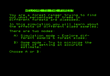 The Forest game screenshot for Commodore PET