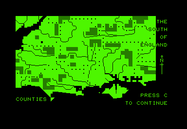 Hangman for Southern England game screenshot for Commodore PET