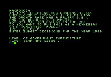 Macronoia game screenshot for Commodore PET