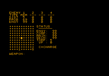 Outpost game screenshot for Commodore PET