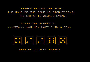 Petals Around the Rose game screenshot for Commodore PET