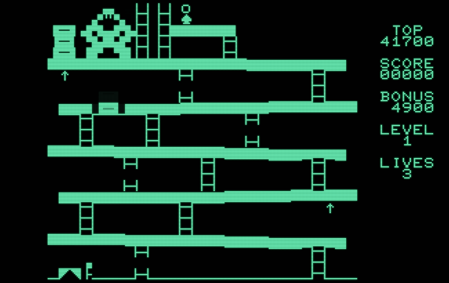 PETSCII Kong game screenshot for Commodore PET