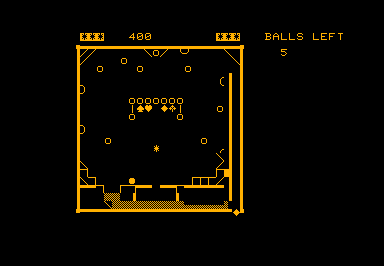 Pinball game screenshot for Commodore PET