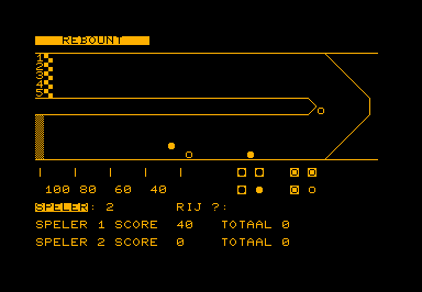 Rebount game screenshot for Commodore PET