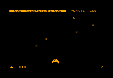 Todesmeteore game screenshot for Commodore PET