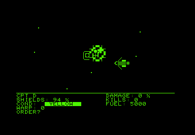 TrekX game screenshot for Commodore PET