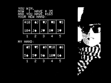 PET Strip Poker game screenshot for Commodore PET