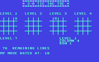 3-D Tic Tac Toe