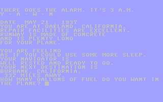 Around the World Flight of Amelia Earhart - Commodore 64 game