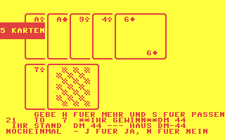 Black Jack - Commodore 64 game