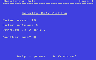 Chemistry Calc