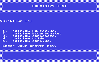 Chemistry Test - 'O' Level