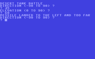 Desert Tank Battle - Commodore 64 game