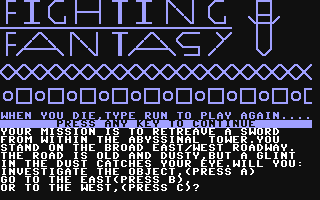 Fighting Fantasy - Commodore 64 game