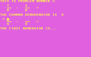 Fraction Practice - Commodore 64 game
