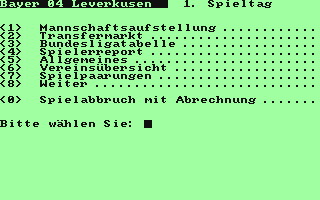 Fussball-Manager - Commodore 64 game