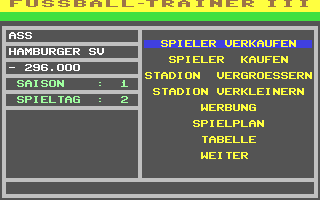 Fussball-Trainer III - Commodore 64 game