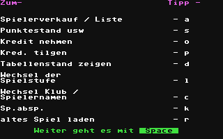Fussball Trainer - Commodore 64 game