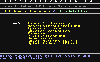 Fussballmanager 64 - Commodore 64 game