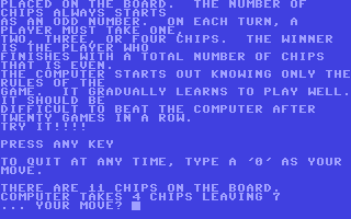 Game of Even Wins - Commodore 64 game