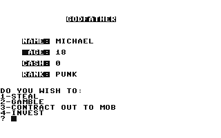 Godfather - Commodore 64 game