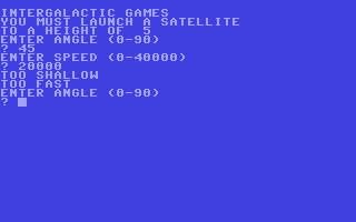 Intergalactic Games - Commodore 64 game