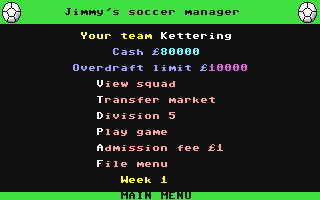 Jimmy's Soccer Manager