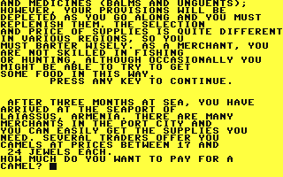 Journey of Marco Polo, The - Commodore 64 game