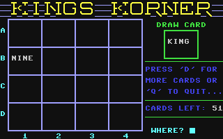 Kings Korner Solitaire