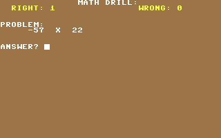 Math Drill - Commodore 64 game