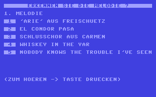 Melodienraten - Commodore 64 game
